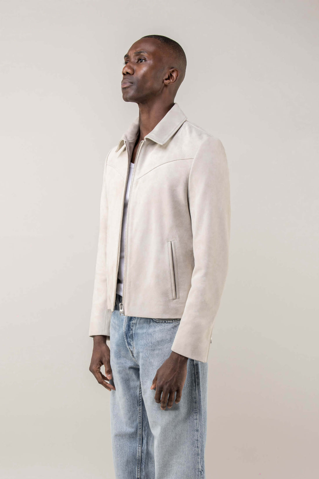 Hendrix: Sandstone Suede Premium Leather Jacket