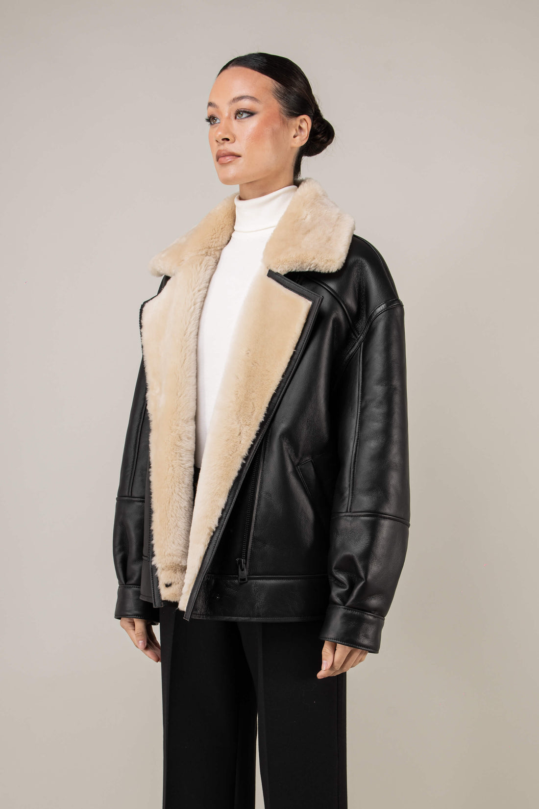 Valor Shearling Aviator Jacket (Woman)